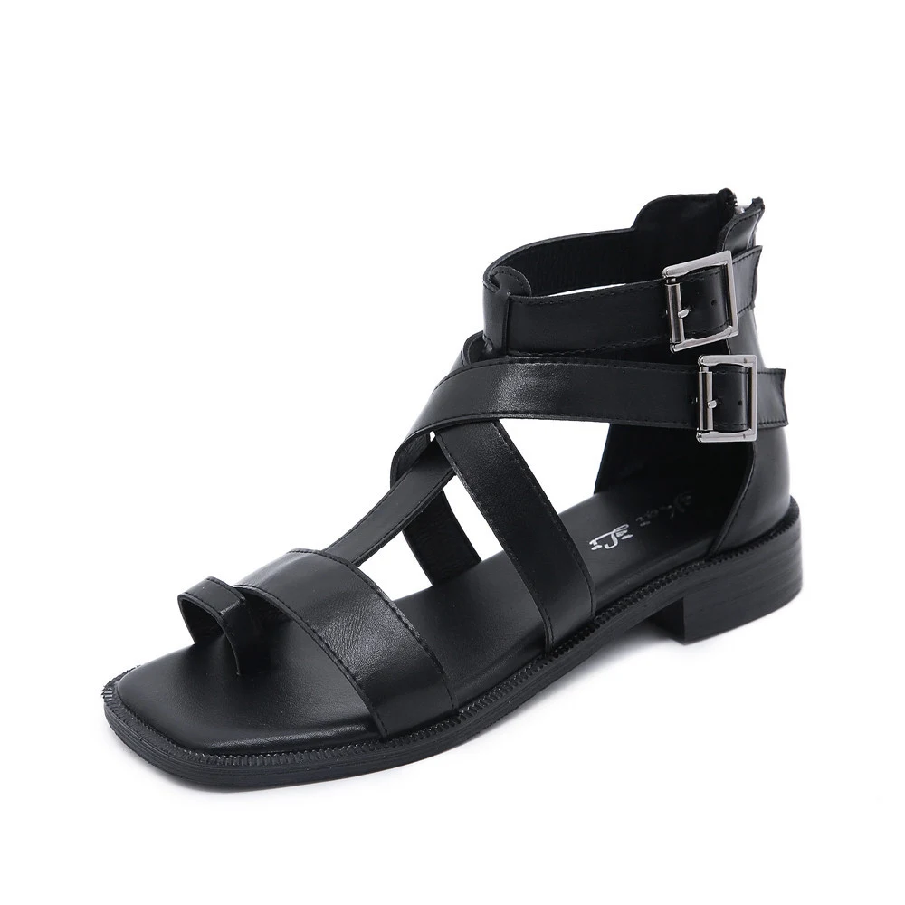 Wooden Heel High-Top Belt Buckle All-Match Sandals. Stylish and versatile women's sandals. Comfortable and perfect for a — photo 1