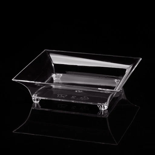 Title 2, Disposable transparent plastic square sauce dis...
