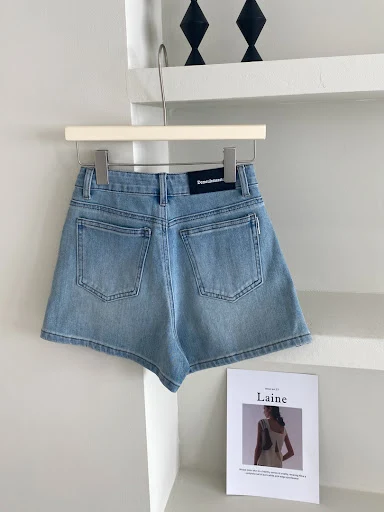 Title 25, Shorts de mezclilla de cintura alta para mujer,...