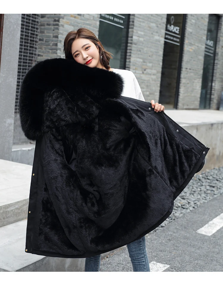 Title 16, Womens Oversized Fur Collar Cotton Padded Coat...