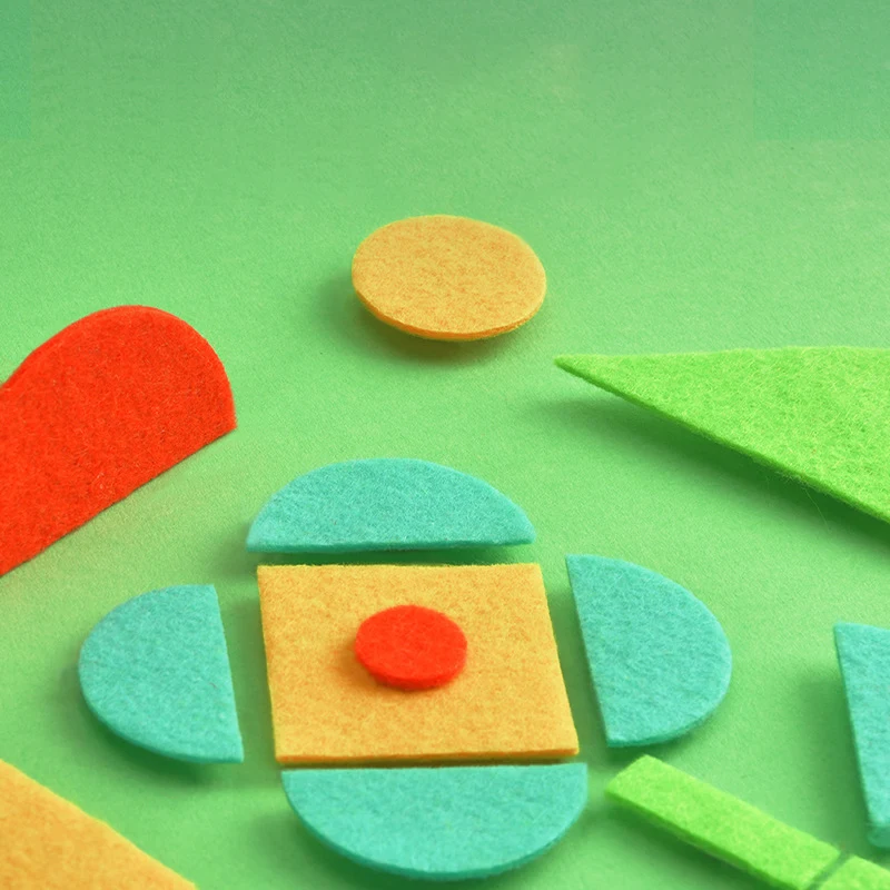 Early Education Enlightenment Educational Toys Geometric Felt Painting Collage Children Handmade Fosters Creativity and — photo 3