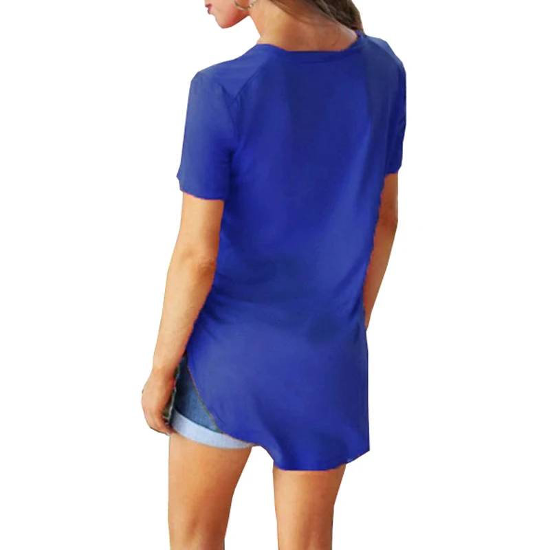 Women's V-neck short-sleeved T-shirt offers everyday comfort and versatility. Perfect for casual wear, this stylish tee — photo 2