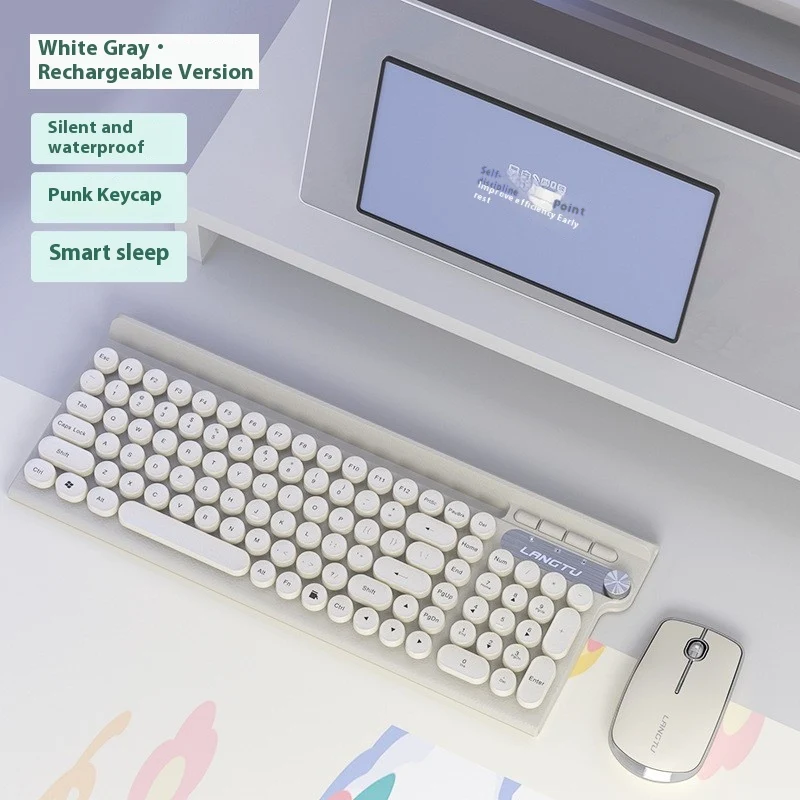 Lt500 Conjunto de teclado y ratón inalámbricos para computadora, perfecto para uso diario. Diseño ergonómico, fácil de usar y conexión estable. — foto 28