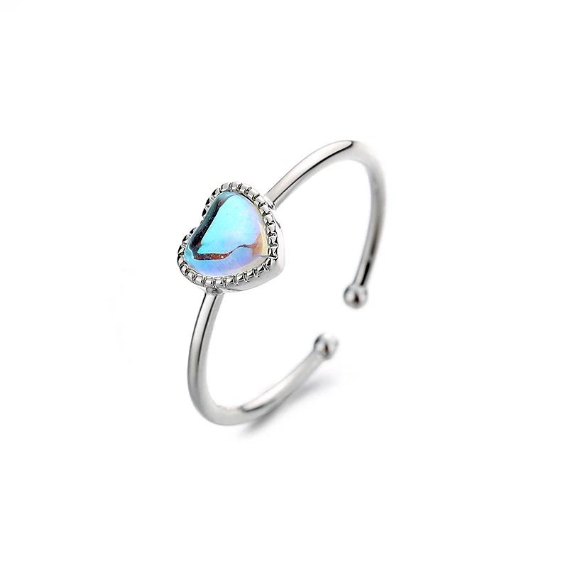 Anel Aurora Moonstone Coração do Amor, um toque romântico com a beleza do luar, perfeito para expressar afeto. — foto 1