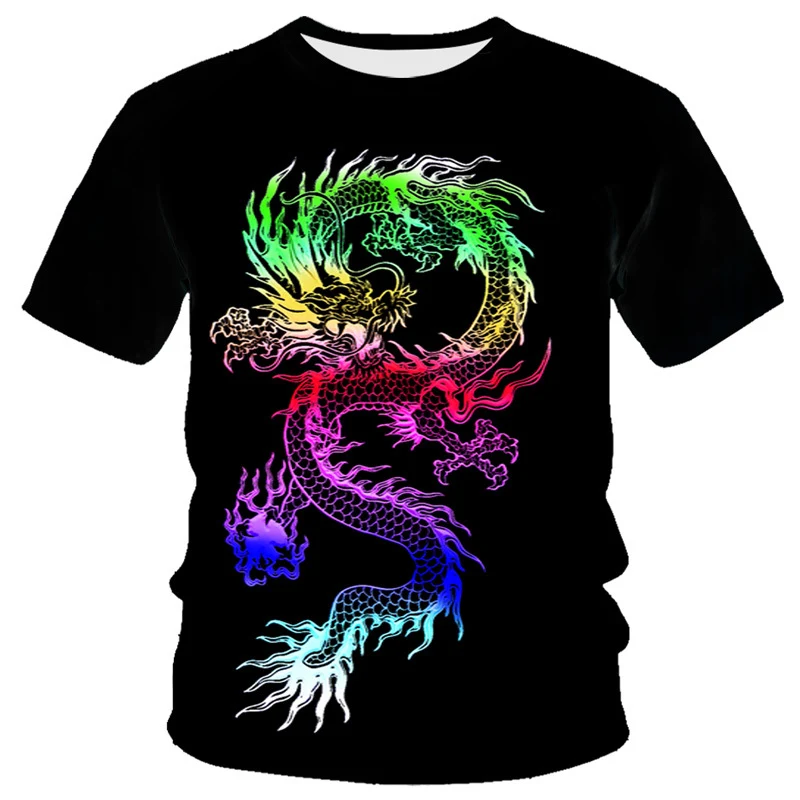 Men's Dragon Series 3D Digital Print Round-Neck Short-Sleeved T-shirt. Experience comfort and a striking design for all — photo 5