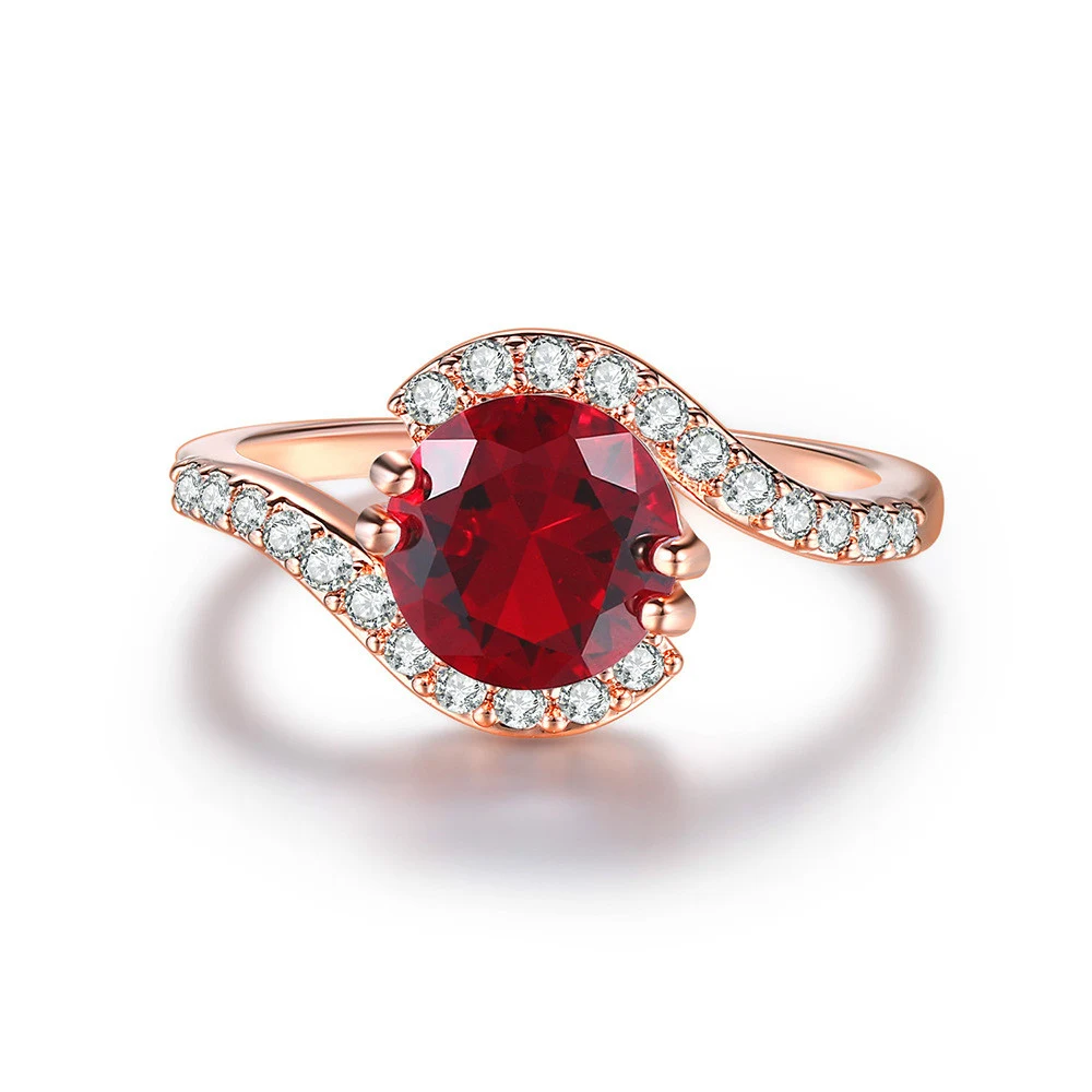 Anel banhado a ouro rosa, elegante e sofisticado para mulheres. Ideal para uso diário e eventos especiais, adicionando charme e estilo. — foto 3
