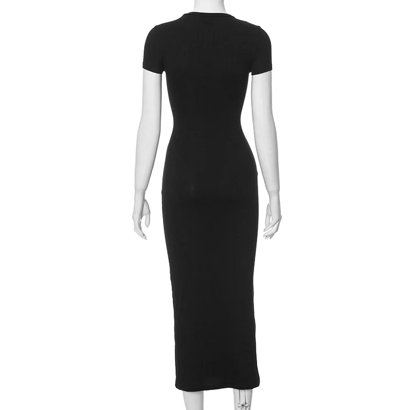 Title 25, Fashionable solid color round neck slim short s...