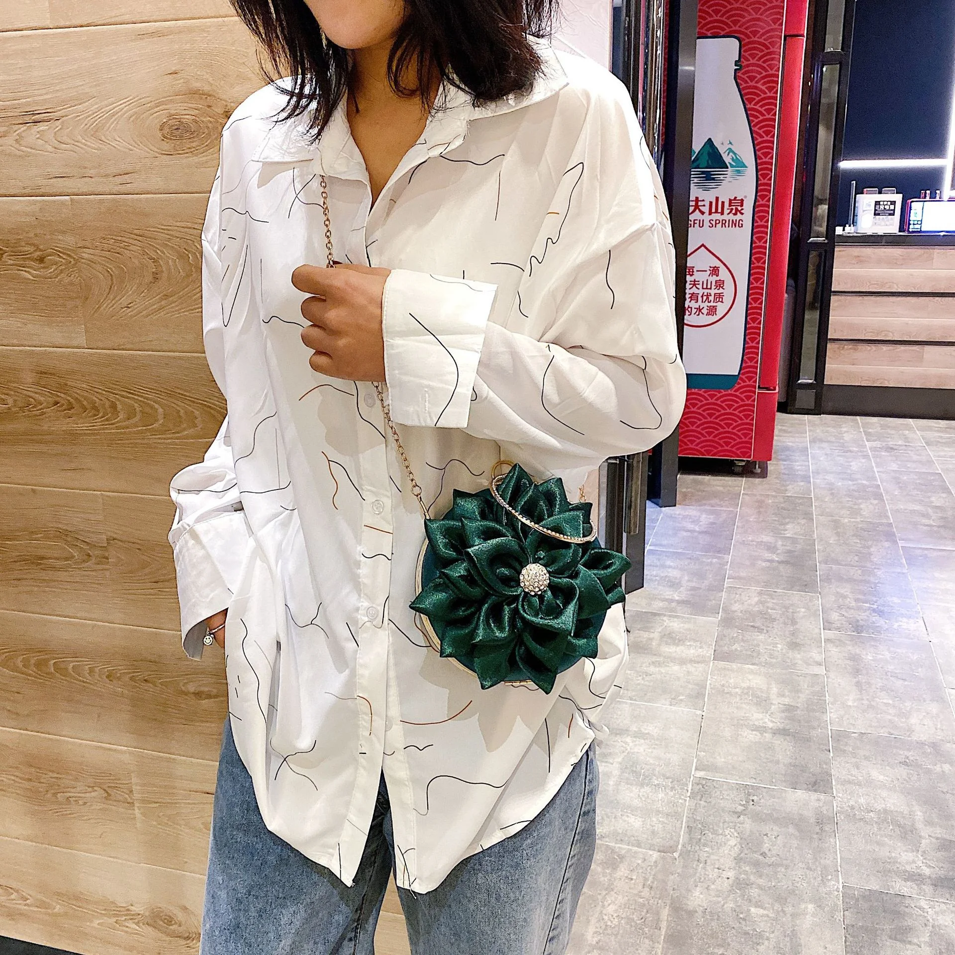 Title 12, Bolsa de mão floral para noite, tipo pulseira, ...