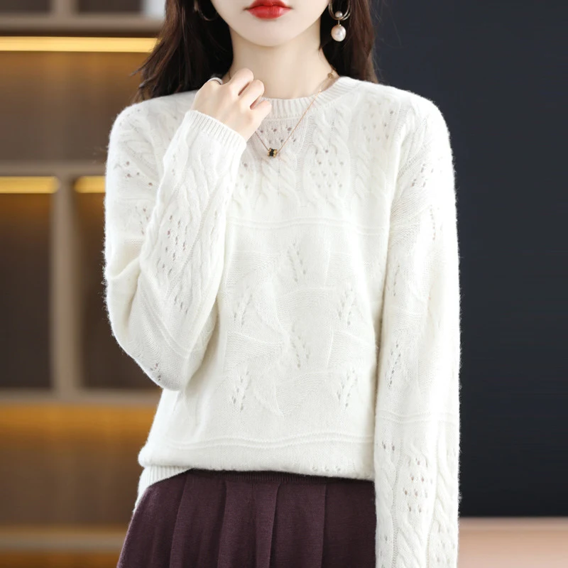 Title 3, Womens Heavy Industry Jacquard Round Neck Pure...