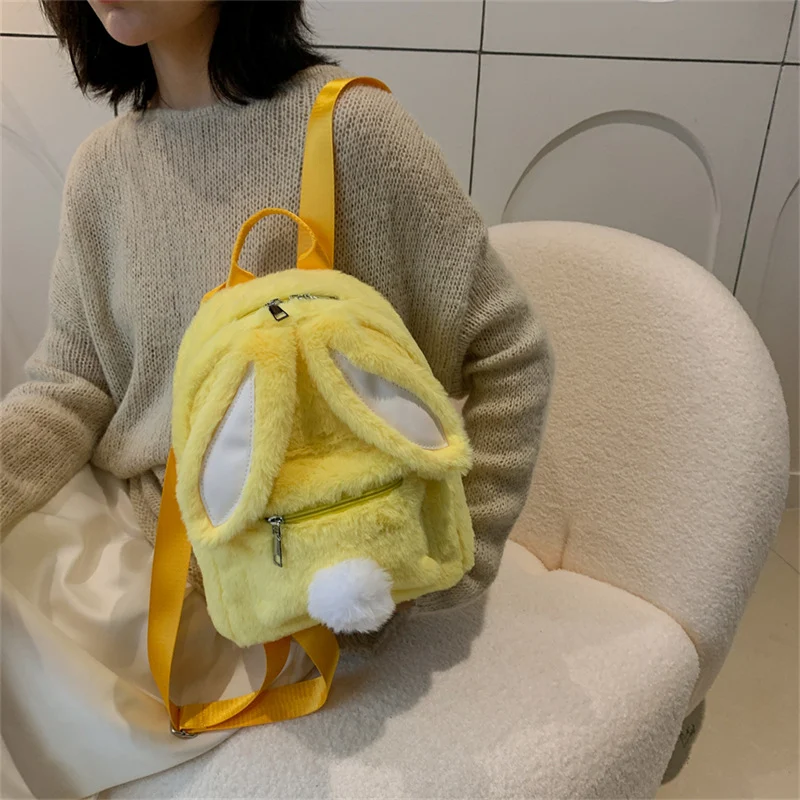 Mini Mochila Feminina Fofa com Orelhas de Coelho Bolsa Infantil de Moda Perfeita para Crianças Design Charmoso Ideal para Escola e Passeios — foto 2