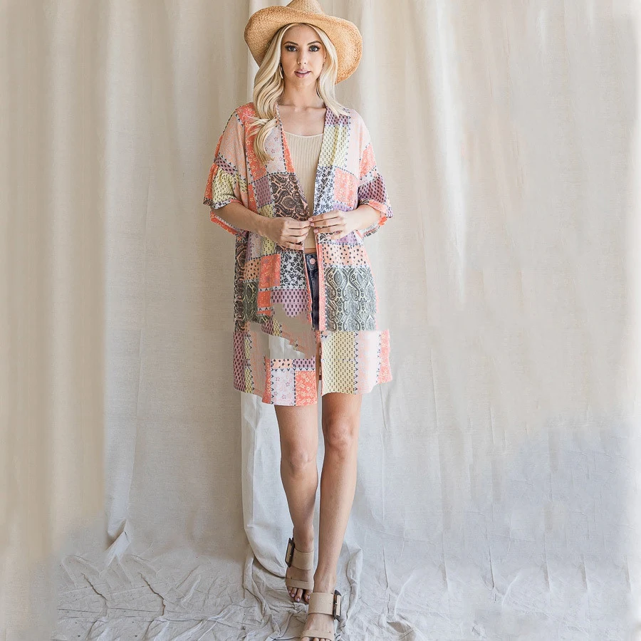 Title 1, Nuova camicetta in chiffon color block con stam...