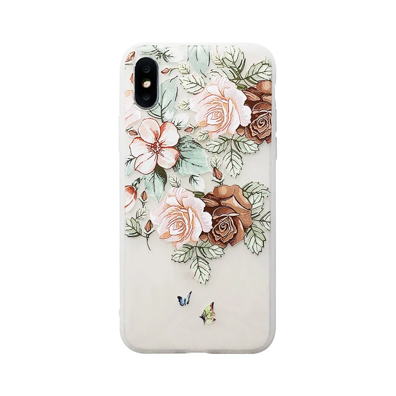 Title 5, Capa de celular simples com flor em relevo, pro...