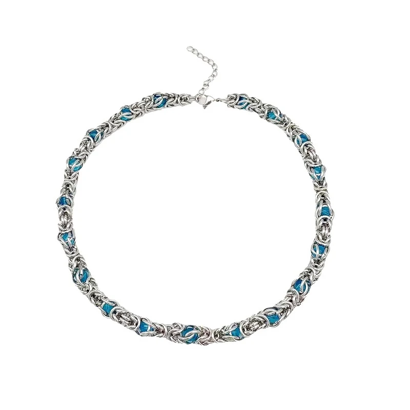 Colar Sapphire Splice Masculino. Sofisticação e estilo com design único e detalhes em safira. Ideal para homens que buscam elegância. — foto 1