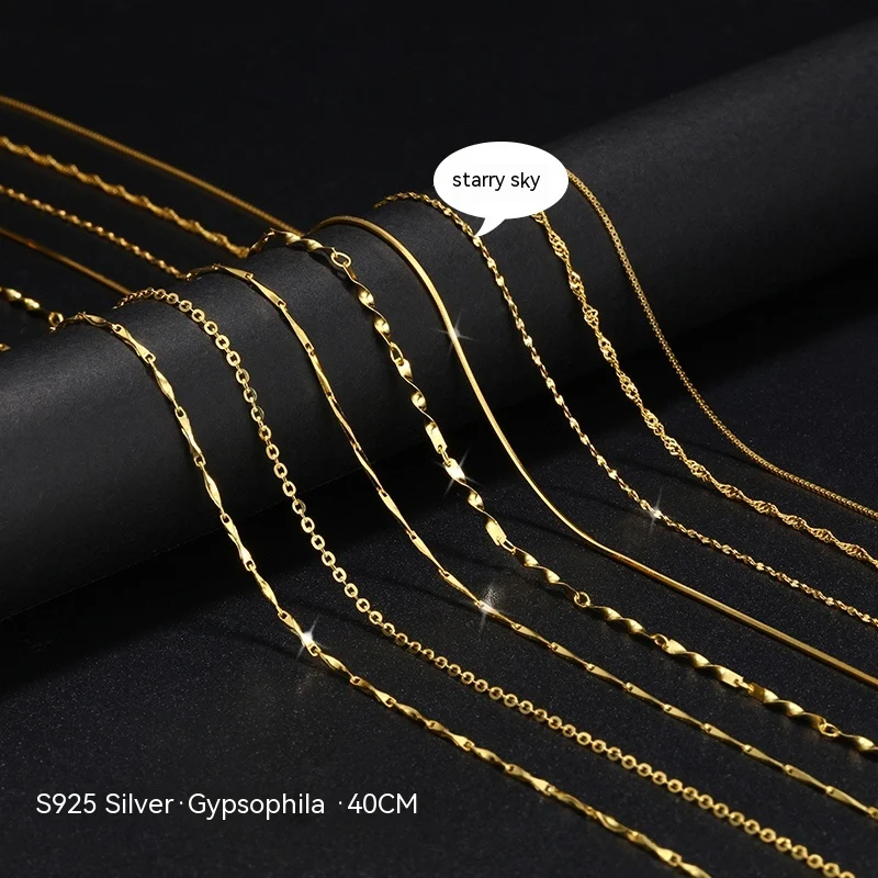 Colar Ouro 18K Feminino Corrente Prata 925 Banhada a Ouro Joia Elegante Presente Perfeito Acessório Sofisticado Brilho. — foto 40