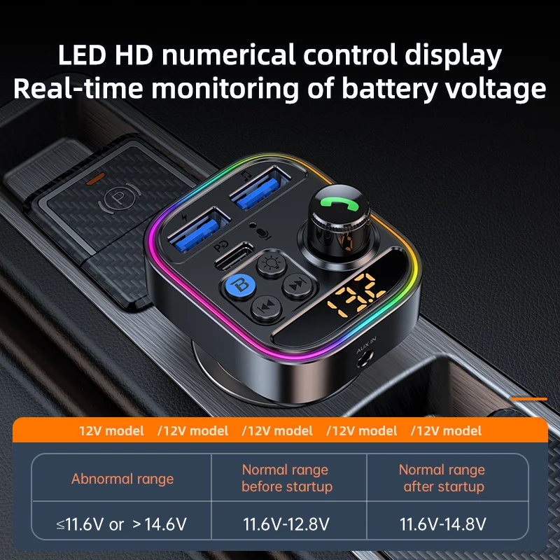 T18 Automotive MP3 Player Multifunction Bluetooth Receiver Car U Disk Lossless Music FM Transmitter Stream Music in Your — photo 4