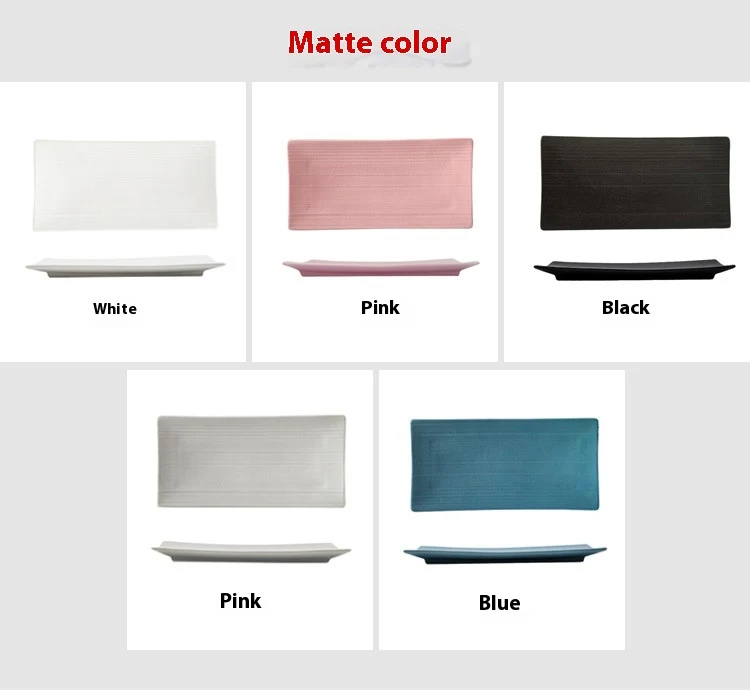 Title 7, Minimalist rectangular porcelain dinner plate f...