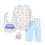 Macacão de bebê de quatro peças com desenhos animados para bebês de 0 a 1 ano Conforto e estilo, ideal para o dia a dia e presente perfeito — foto 4
