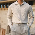 Men's Thickened Warm Base Sweater with Lapel. Provides exceptional warmth, comfort, and style during winter. Perfect for — photo 2