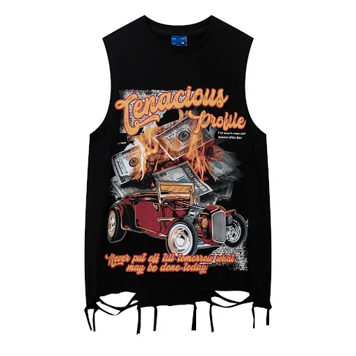Title 3, Camiseta para hombre Flame Banknote Car con est...