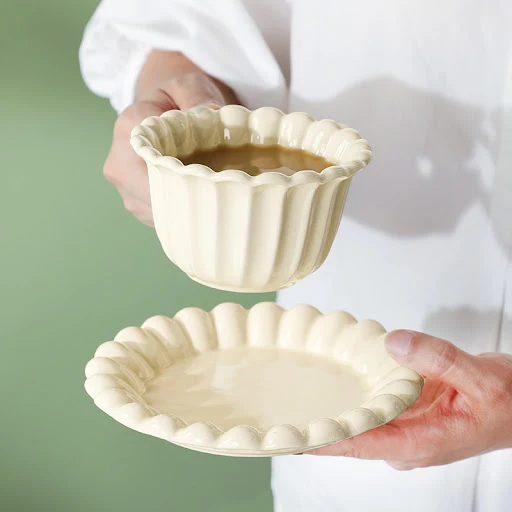 Title 1, Cream Style Ceramic Coffee Cup Set for Restaura...