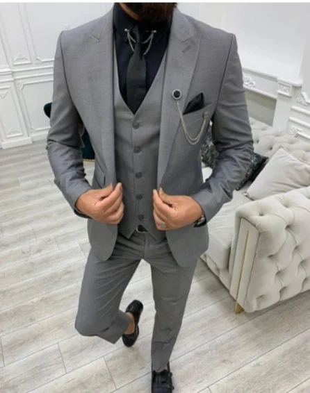 Title 5, Terno masculino de três peças plus size com cor...