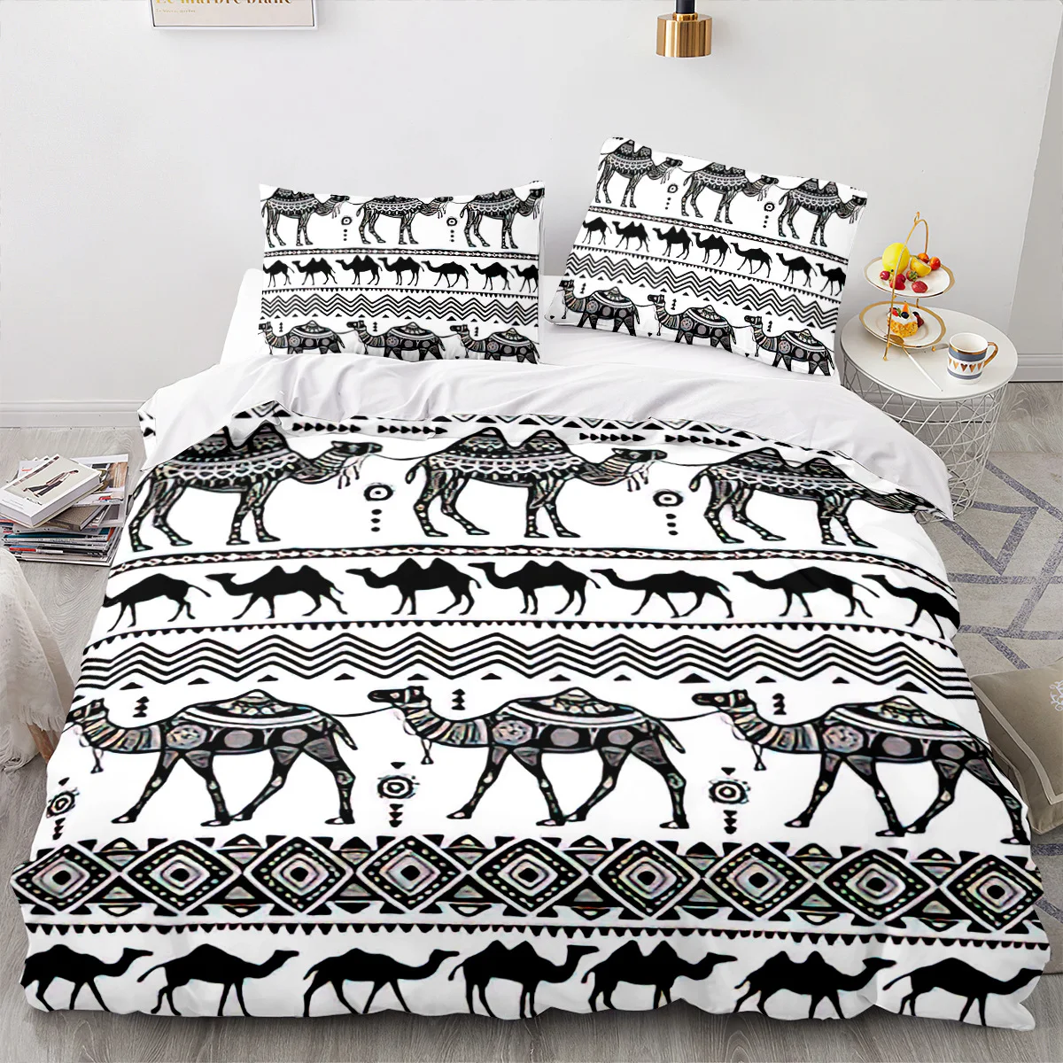 Jogo de cama três peças Elephant Series, toque suave e design elegante. Proporcione conforto e beleza ao seu quarto com esta capa de edredom. — foto 13