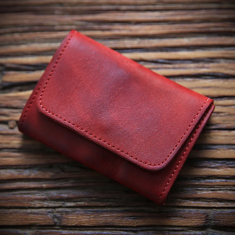 Carteira Curta Masculina Retrô em Couro Bovino de Camada Superior, Design Clássico, Durável e Ideal para Uso Diário, Compacta e Elegante — foto 5