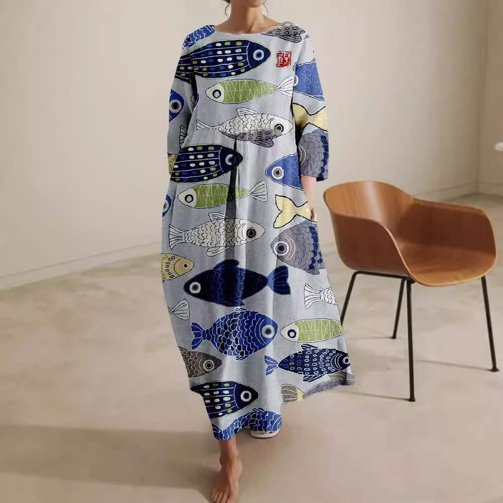 Abito girocollo maniche lunghe taglie forti autunno, un capo confortevole ed elegante perfetto per la stagione, ideale per ogni occasione. — foto 16