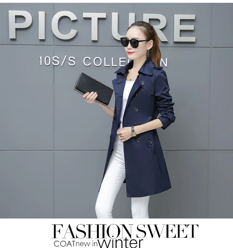 Slanke dames trenchcoat in plus size, halflang model, flatterend en stijlvol. De perfecte jas voor een modieuze en comfortabele uitstraling. — foto 23
