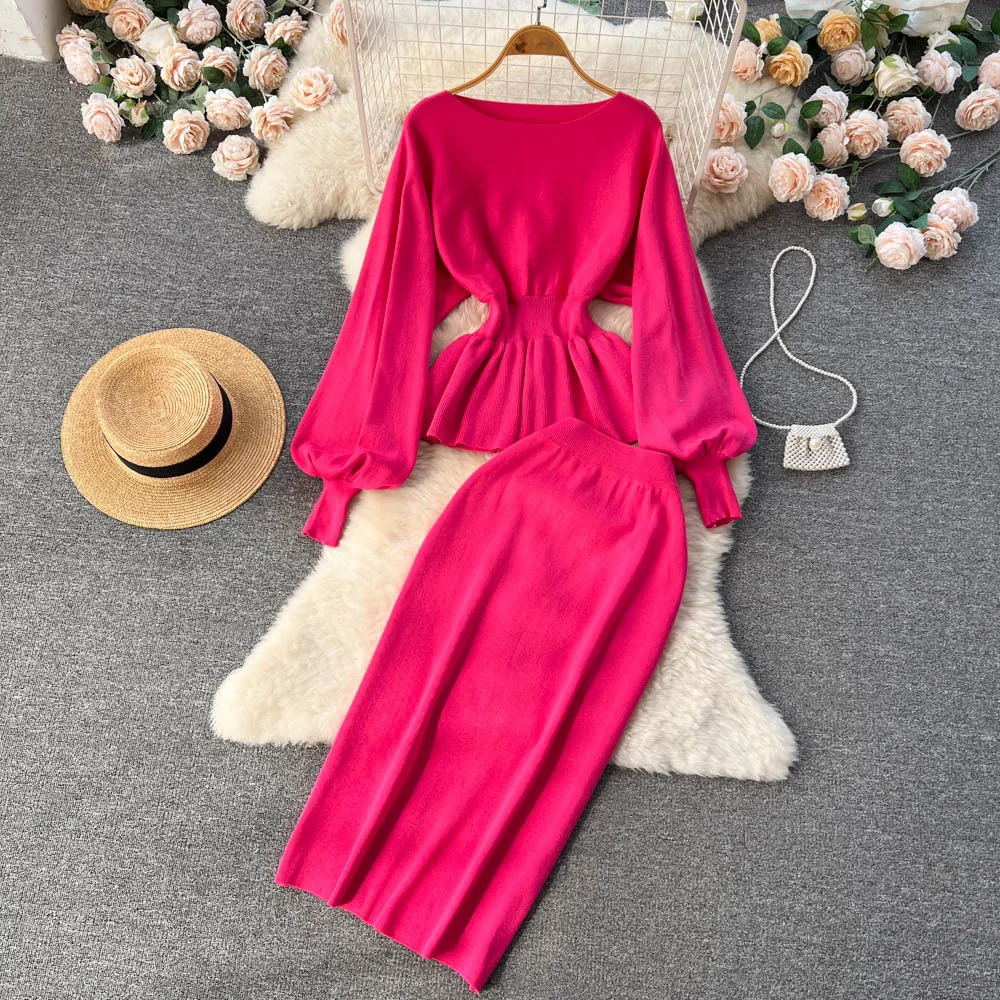 Title 10, Terno Feminino com Design Peplum e Manga Sino. ...