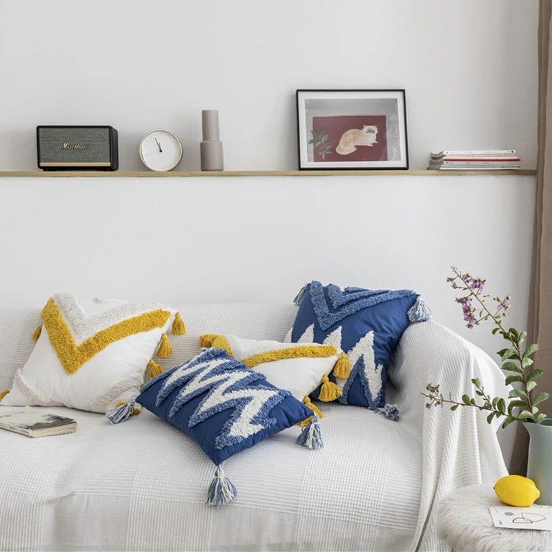 Capa de almofada de lona de algodão, macia e respirável, perfeita para decorar seu sofá ou cama, lavável e durável. — foto 8