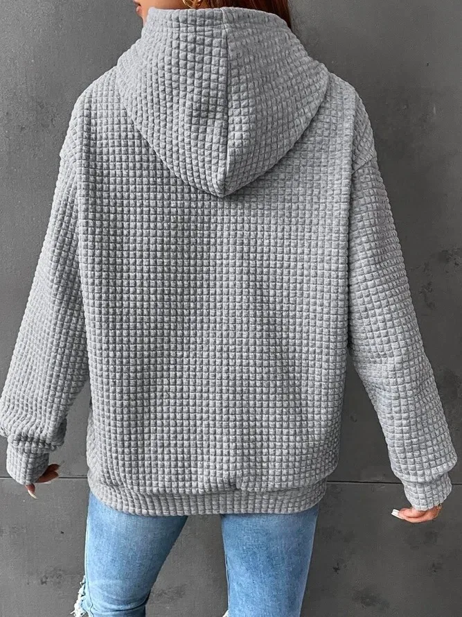 Title 3, Sudadera con capucha de gofres para mujer, depo...