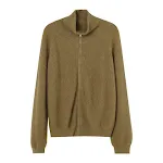 Suéter cárdigan con cremallera de solapa Nueva chaqueta de punto suelta para mujer — foto 4