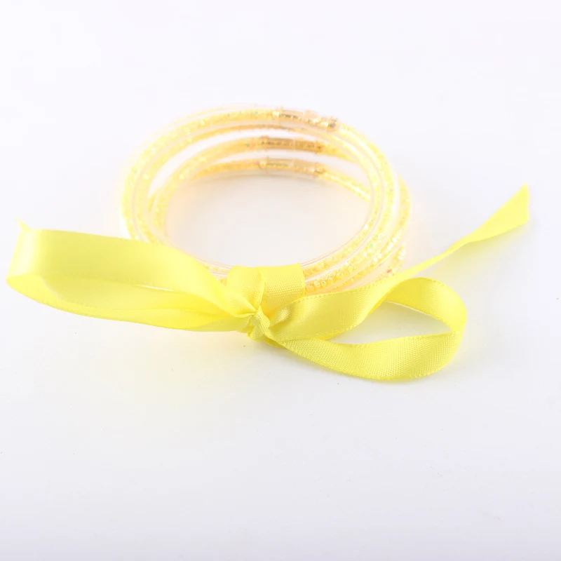 Pulseras Jelly Bangles con Brillo Rellenas de Silicona Plástico Redondo, ¡Divertido y Colorido! Perfectas para Regalar y Lucir. — foto 4
