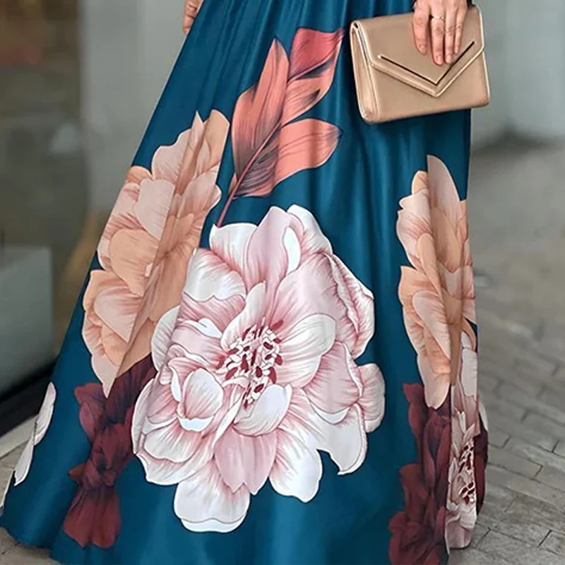 Women's Long Sleeve Printed Shirt and Long Skirt Two-piece Set. A comfortable and stylish outfit, perfect for everyday w — photo 4