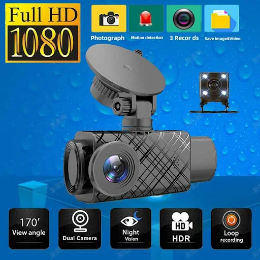 Title 4, Dashcam Tela 2 Polegadas 1080P Grave seus traje...