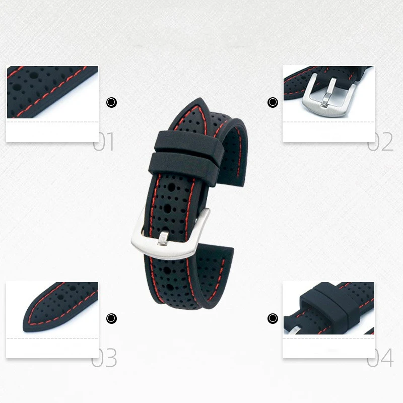 Pulseira de silicone macia, à prova d'água, porosa e respirável, oferecendo conforto superior e resistência à água. Perfeita para uso diário. — foto 10