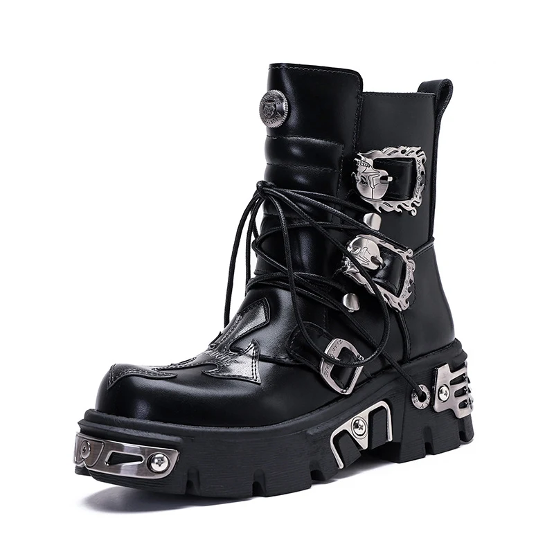 Retro Casual Punk Workwear High Leg Boot. Durable, stylish and comfortable for work or everyday wear. Make a statement w — photo 1