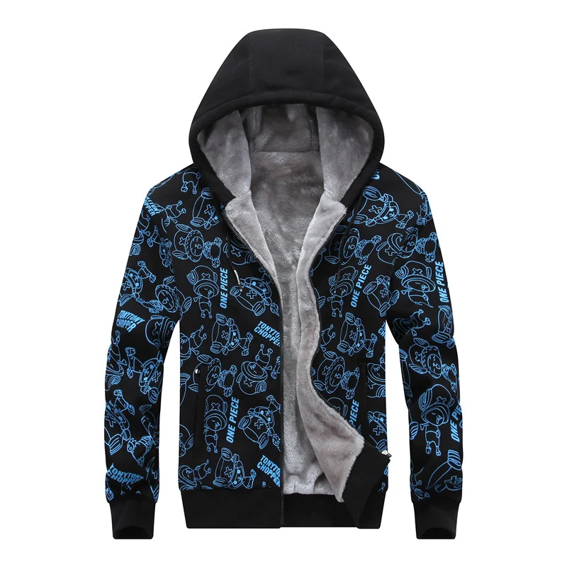 Casaco de inverno masculino plus size com capuz grosso e veludo, jaqueta ideal para aquecer e proporcionar conforto no inverno. — foto 3
