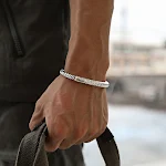 Pulseira Torcida Retrô Mantra Tibetano Heart Sutra Masculina — foto 1