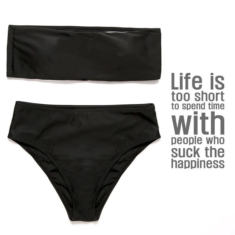 Title 2, Sexy Solid Color Tube Top Two-piece Swimsuit fo...