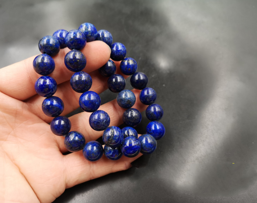 Pulseira de 12 mm de lápis lazuli — foto 2