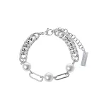 Pulseira cubana de moda com pérolas, um acessório estiloso para realçar seu visual sofisticado, ideal para eventos e uso diário. — foto 1