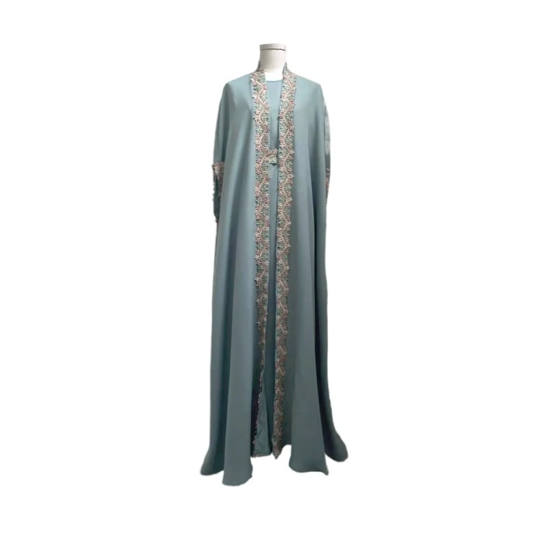 Conjunto Muçulmano Duas Peças Plus Size com Cinto Robe Feminino Heavy Industry para Elegância e Conforto — foto 5