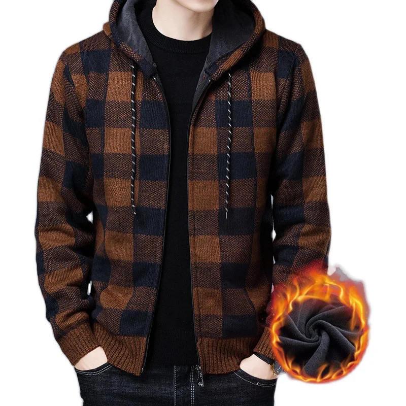 Hooded Cardigan Men's Knitwear Loose Thick. Stay warm and comfortable with this stylish cardigan. Perfect for casual wea — photo 2