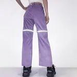 LAVENDER REFLECTIVE CHAIN PATCHWORK Trousers, stylish safety redefined. Unique design with reflective elements and chain — photo 3