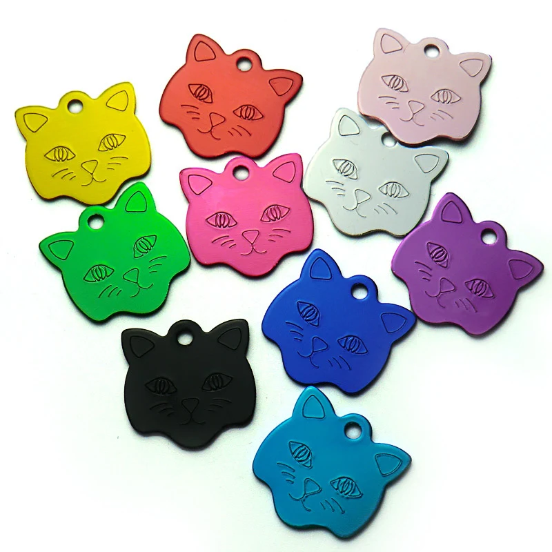 Title 12, Cat head aluminum pet tag Durable, engravable, ...