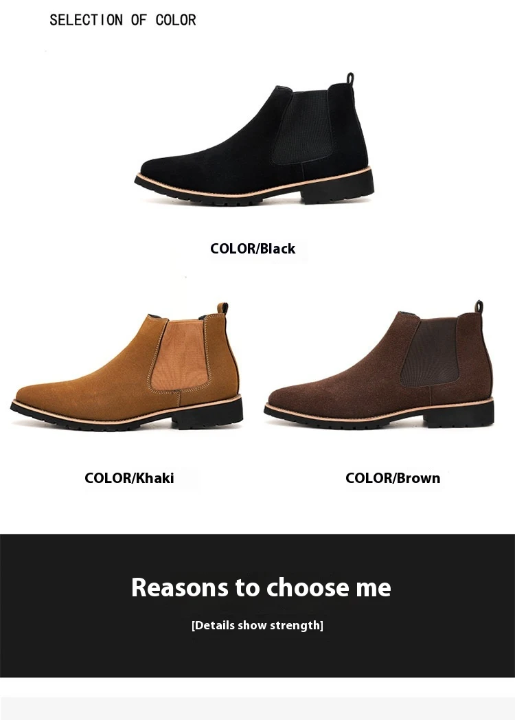 Title 3, High-top sleeve suede leather surface plus size...