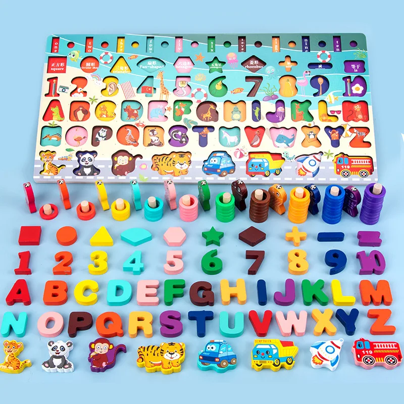 Early education puzzle building blocks for boys and girls. Develops fine motor skills, creativity, and problem-solving a — photo 2