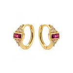 Brincos elegantes com zircônia quadrada multicolorida, estilo europeu e americano, para combinar com qualquer roupa. — foto 2